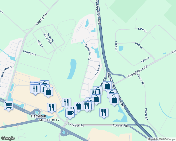 map of restaurants, bars, coffee shops, grocery stores, and more near 2603 Flagstaff Court in Hamilton