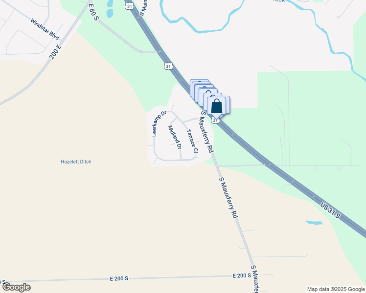 map of restaurants, bars, coffee shops, grocery stores, and more near 1713 Midland Drive in Franklin