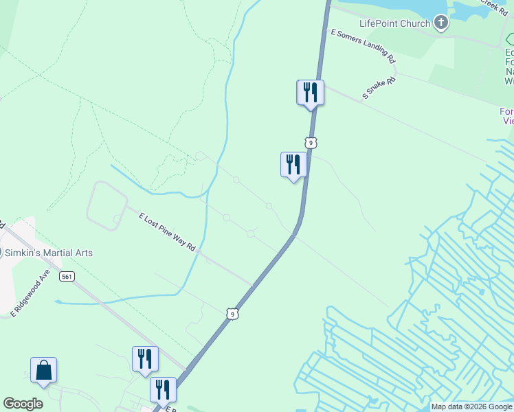 map of restaurants, bars, coffee shops, grocery stores, and more near 628 Park Place in Galloway