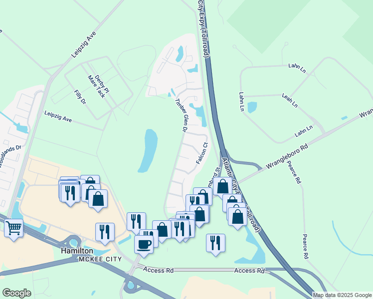 map of restaurants, bars, coffee shops, grocery stores, and more near 2603 Flagstaff Court in Hamilton