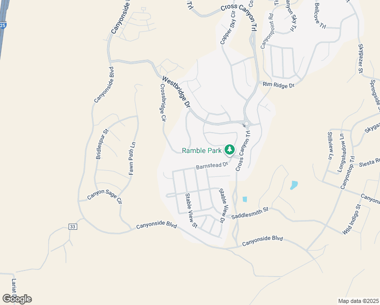map of restaurants, bars, coffee shops, grocery stores, and more near 6647 Crossbridge Circle in Castle Pines