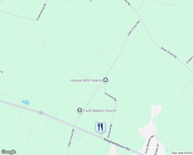 map of restaurants, bars, coffee shops, grocery stores, and more near 68 Grace Avenue in Martinsburg