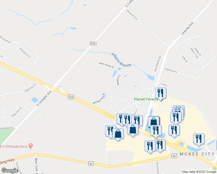 map of restaurants, bars, coffee shops, grocery stores, and more near 3433 Montgomery Drive in Hamilton