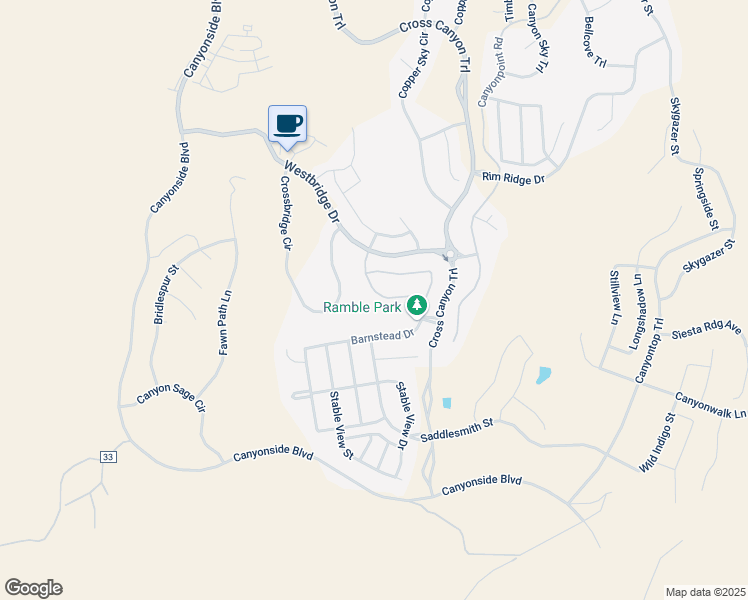map of restaurants, bars, coffee shops, grocery stores, and more near 6500 Barnstead Drive in Castle Pines