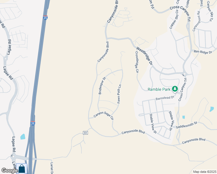 map of restaurants, bars, coffee shops, grocery stores, and more near 767-899 Happy Canyon Road in Castle Rock