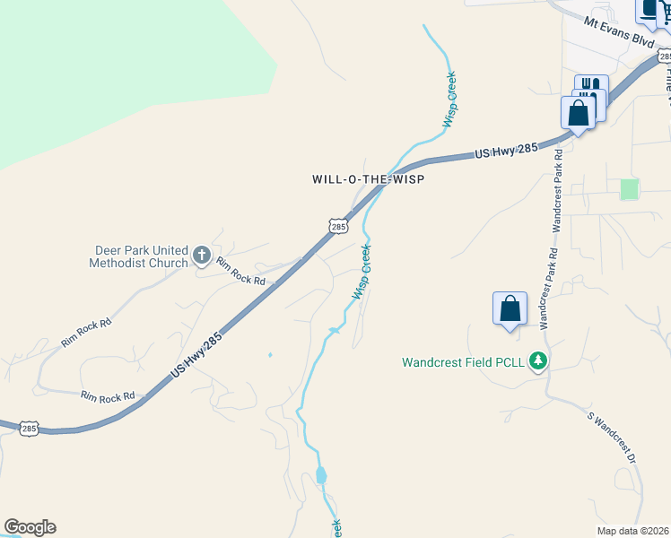 map of restaurants, bars, coffee shops, grocery stores, and more near 120 Wisp Creek Drive in Bailey