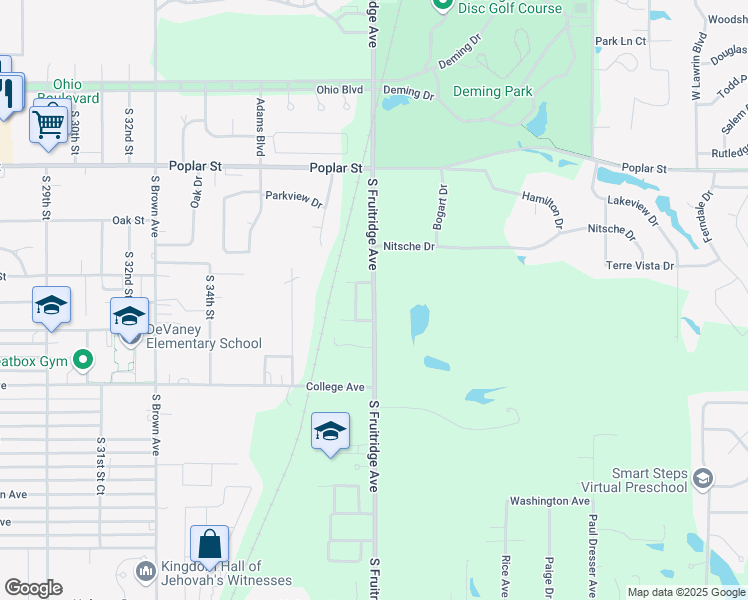 map of restaurants, bars, coffee shops, grocery stores, and more near 13 Pear Tree Lane in Terre Haute