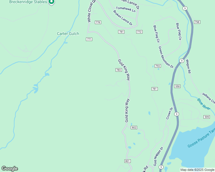 map of restaurants, bars, coffee shops, grocery stores, and more near 440 Gold King Way in Breckenridge