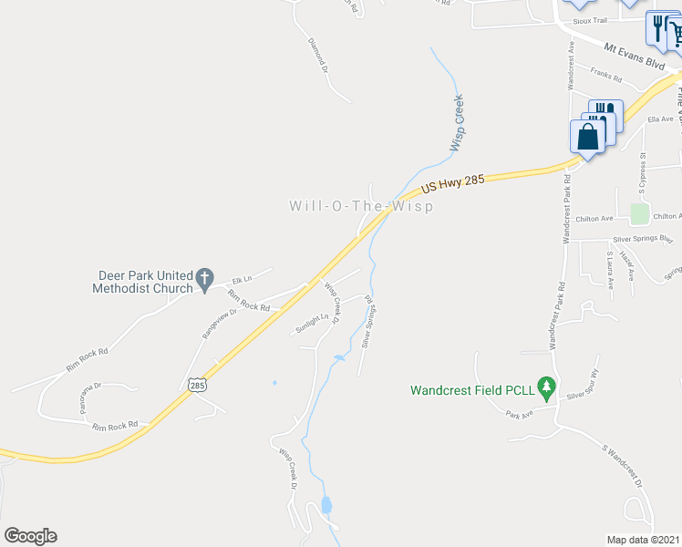 map of restaurants, bars, coffee shops, grocery stores, and more near 53 Buttermilk Lane in Bailey