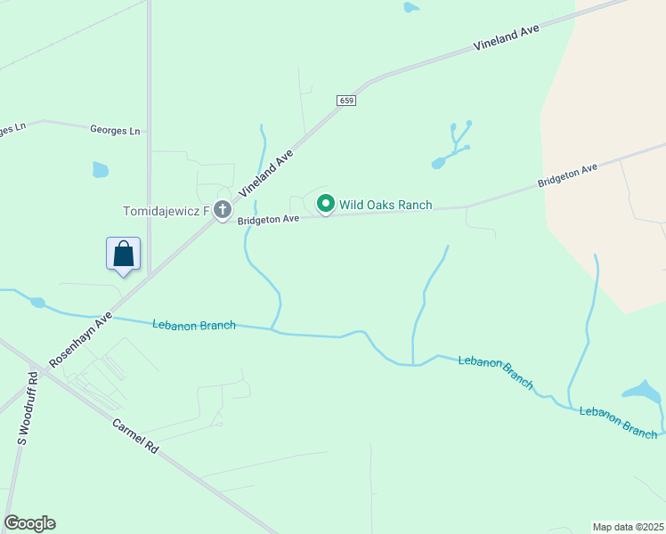 map of restaurants, bars, coffee shops, grocery stores, and more near 601 Bridgeton Avenue in Bridgeton