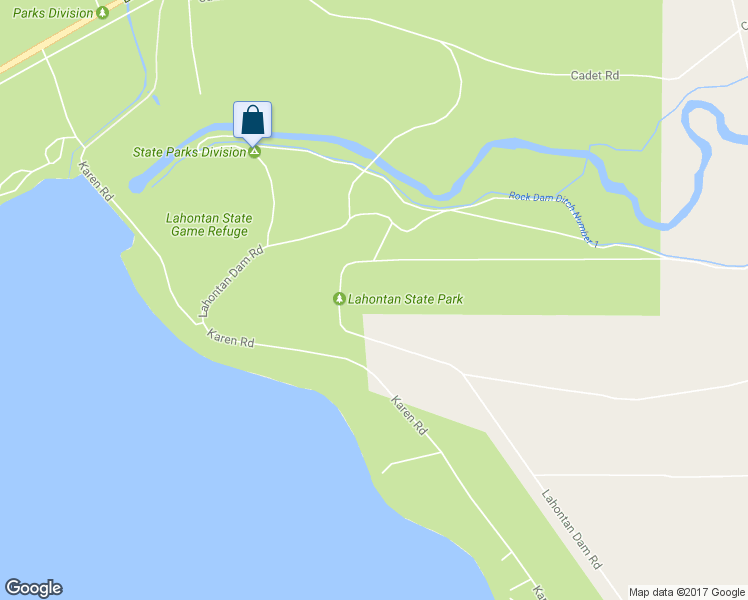 map of restaurants, bars, coffee shops, grocery stores, and more near 17001 Lahontan Dam Road in Fallon