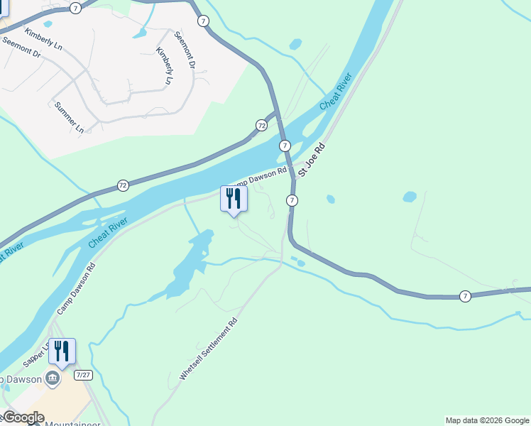 map of restaurants, bars, coffee shops, grocery stores, and more near 100 Country Club Court in Terra Alta