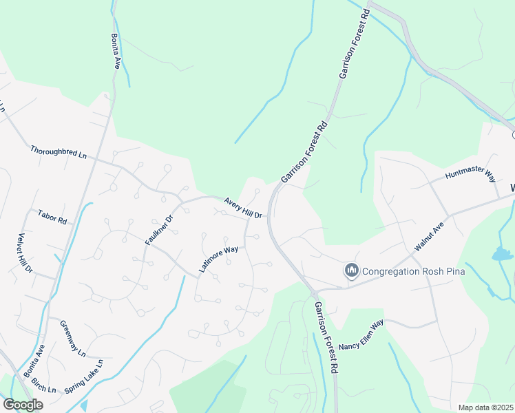 map of restaurants, bars, coffee shops, grocery stores, and more near 3500 Avery Hill Drive in Owings Mills