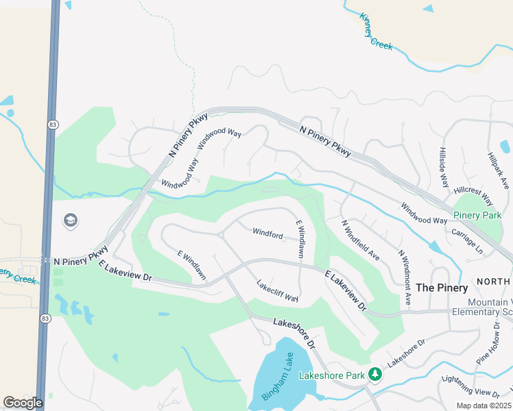 map of restaurants, bars, coffee shops, grocery stores, and more near 7581 East Windlawn in Parker