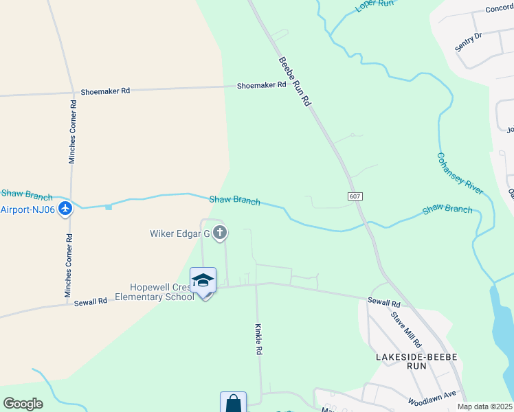 map of restaurants, bars, coffee shops, grocery stores, and more near 18 School House Lane in Bridgeton