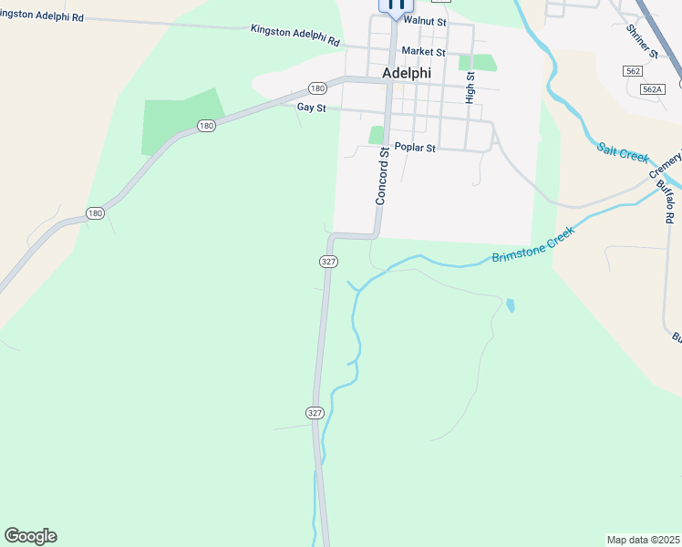 map of restaurants, bars, coffee shops, grocery stores, and more near 18664 Ohio 327 in Laurelville