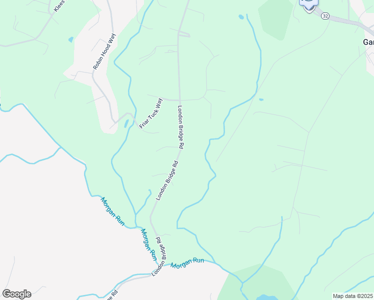 map of restaurants, bars, coffee shops, grocery stores, and more near 4145 London Bridge Road in Sykesville
