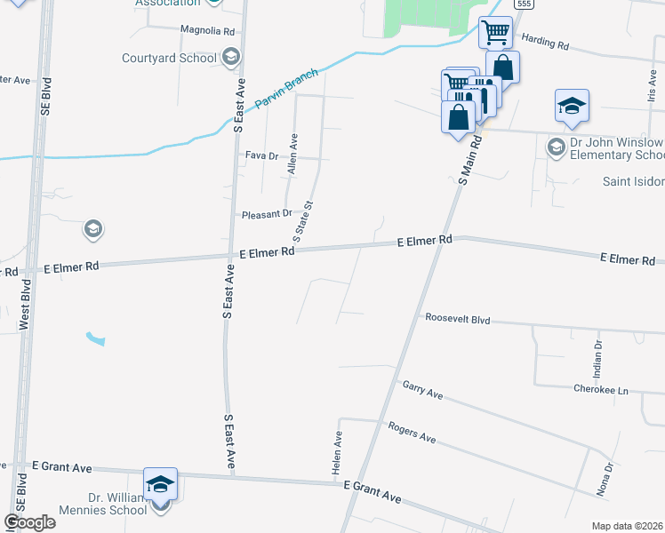 map of restaurants, bars, coffee shops, grocery stores, and more near 819 East Elmer Road in Vineland