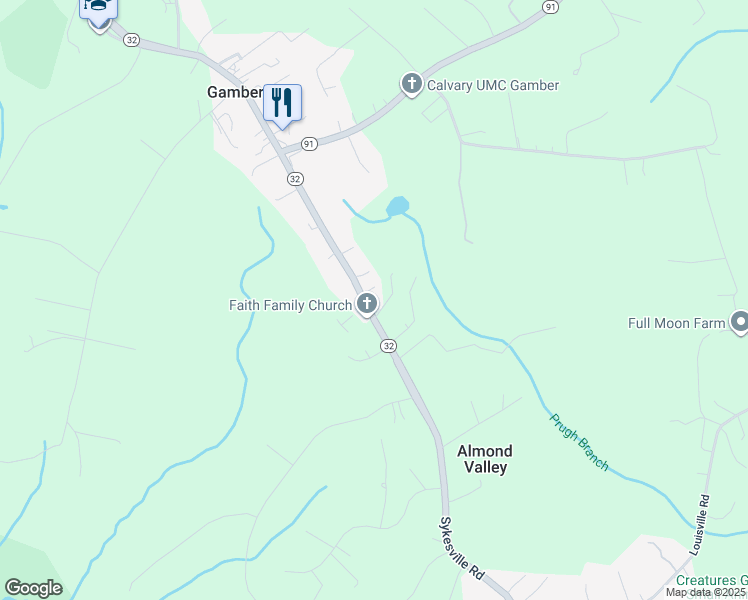 map of restaurants, bars, coffee shops, grocery stores, and more near 4145 Sykesville Road in Finksburg
