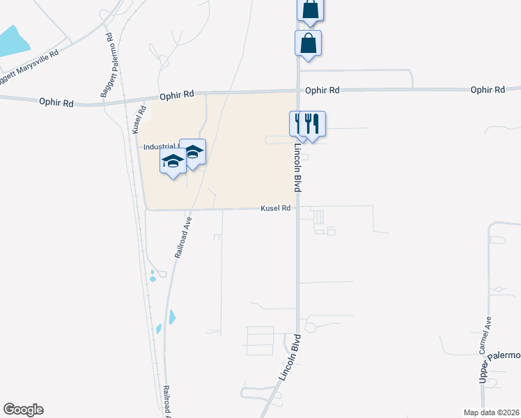 map of restaurants, bars, coffee shops, grocery stores, and more near 6160 Lincoln Boulevard in Oroville