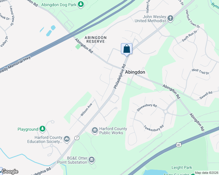 map of restaurants, bars, coffee shops, grocery stores, and more near 3417 Henry Harford Drive in Abingdon