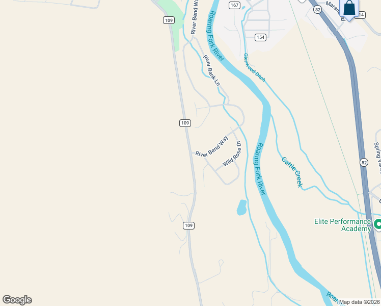 map of restaurants, bars, coffee shops, grocery stores, and more near 995 County Road 109 in Glenwood Springs