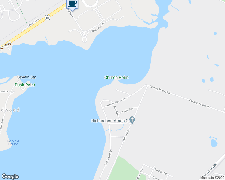 map of restaurants, bars, coffee shops, grocery stores, and more near 1702 Church Point Court in Aberdeen
