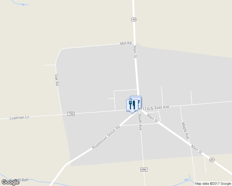 map of restaurants, bars, coffee shops, grocery stores, and more near 30 Davis Avenue in Shiloh