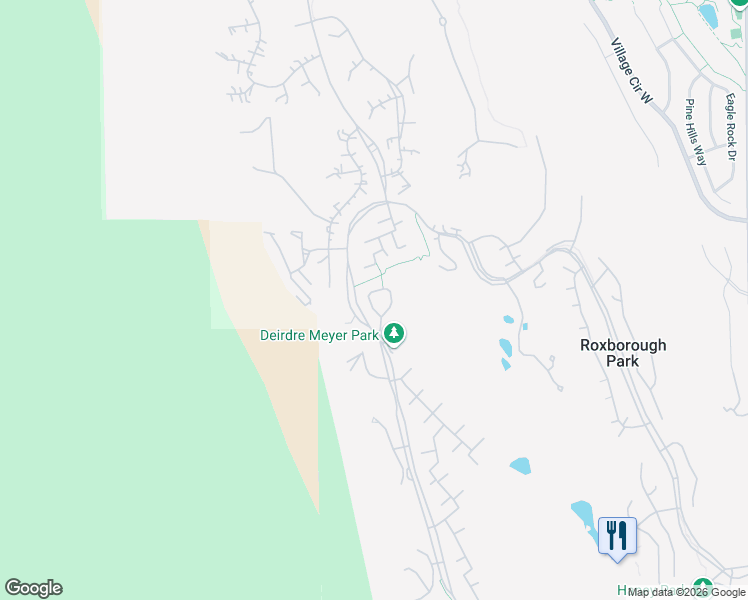 map of restaurants, bars, coffee shops, grocery stores, and more near 10907 Roxborough Drive in Littleton