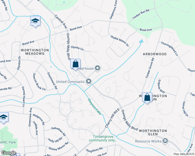 map of restaurants, bars, coffee shops, grocery stores, and more near 31 Craftsman Court in Reisterstown