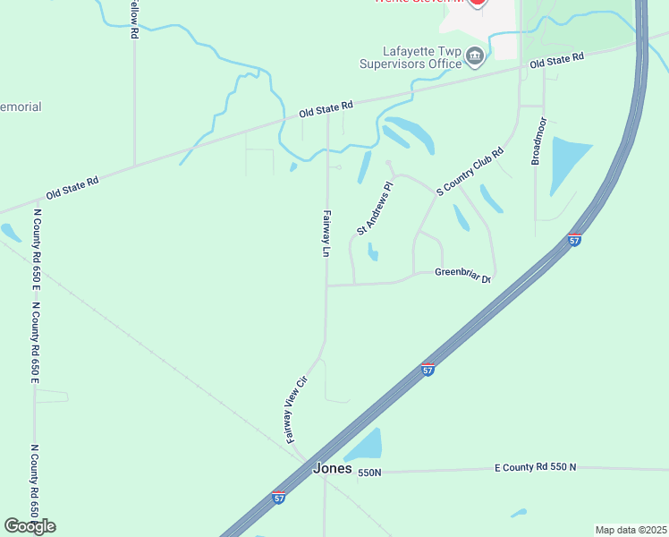 map of restaurants, bars, coffee shops, grocery stores, and more near 6371 Fairway Lane in Mattoon