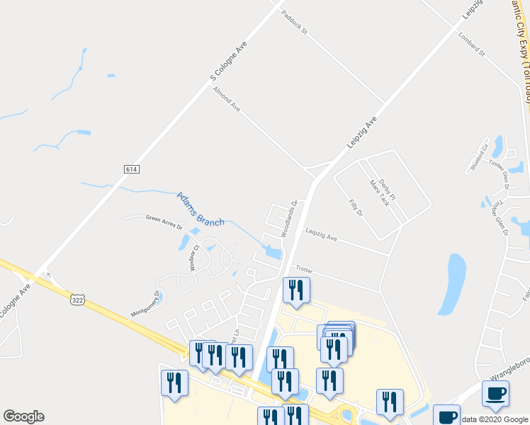 map of restaurants, bars, coffee shops, grocery stores, and more near 3223 Juniper Court in Hamilton Township