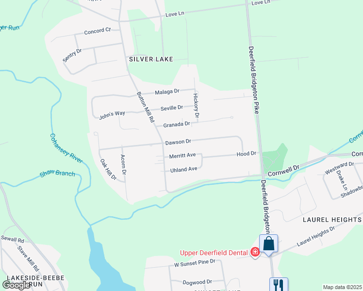 map of restaurants, bars, coffee shops, grocery stores, and more near 20 Merritt Avenue in Bridgeton