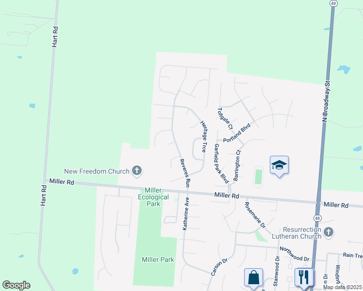 map of restaurants, bars, coffee shops, grocery stores, and more near 1052 Revere's Run in Lebanon