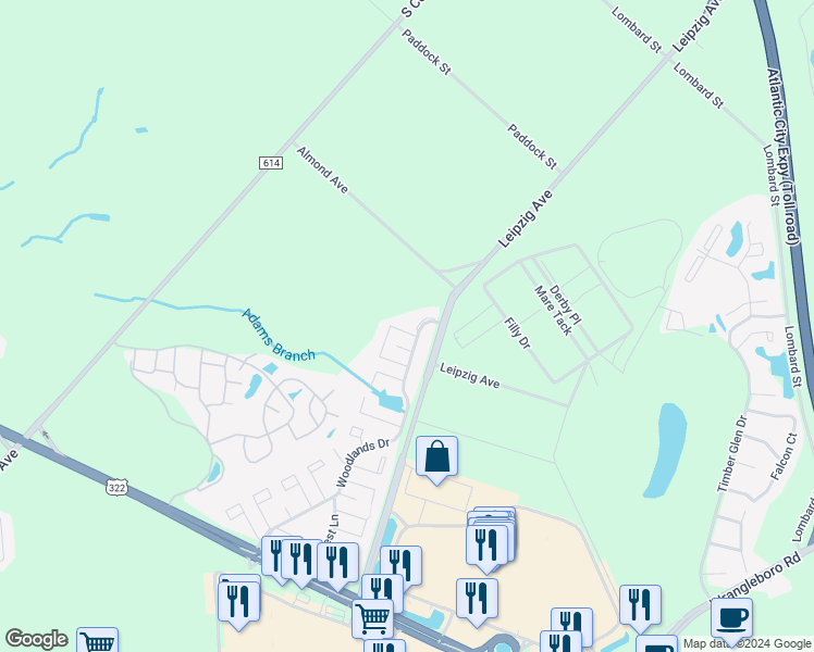 map of restaurants, bars, coffee shops, grocery stores, and more near 3425 Juniper Court in Hamilton