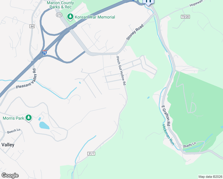 map of restaurants, bars, coffee shops, grocery stores, and more near 18 Dusty Trail in Fairmont