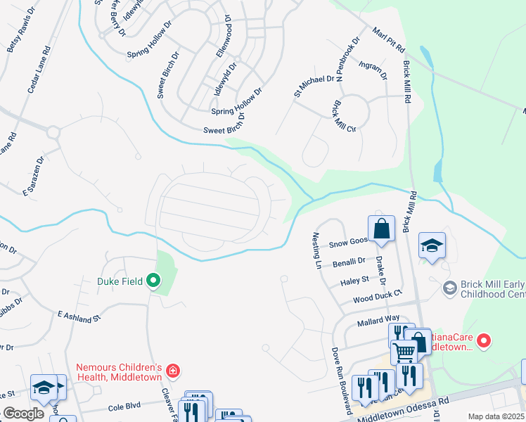 map of restaurants, bars, coffee shops, grocery stores, and more near 336 Hostetter Boulevard in Middletown