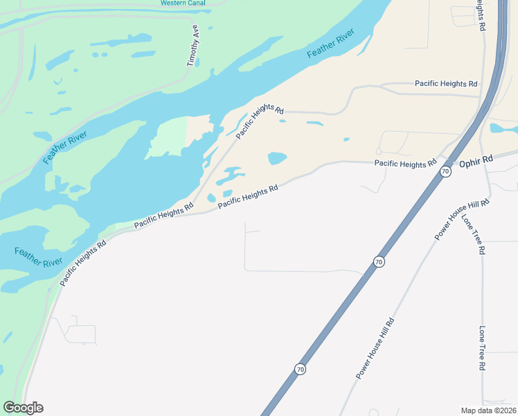 map of restaurants, bars, coffee shops, grocery stores, and more near 5071 Pacific Heights Road in Oroville