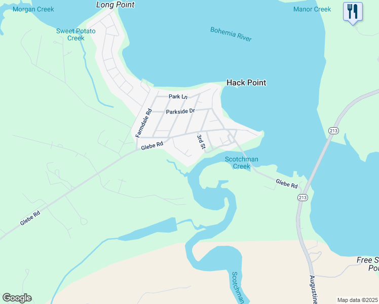 map of restaurants, bars, coffee shops, grocery stores, and more near 34 Mockingbird Lane in Earleville
