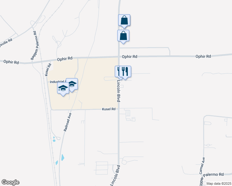 map of restaurants, bars, coffee shops, grocery stores, and more near 6140 Lincoln Boulevard in Oroville