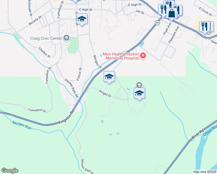 map of restaurants, bars, coffee shops, grocery stores, and more near 64 Wildcat Way in Kingwood