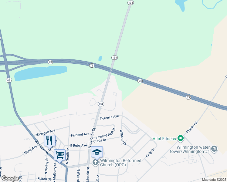 map of restaurants, bars, coffee shops, grocery stores, and more near 1266 Brownberry Drive in Wilmington