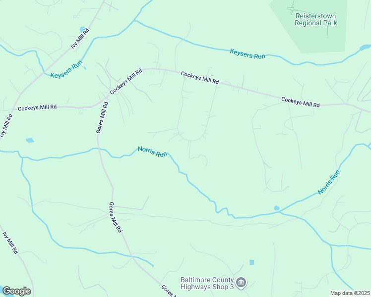 map of restaurants, bars, coffee shops, grocery stores, and more near 27 Franklin Valley Circle in Reisterstown