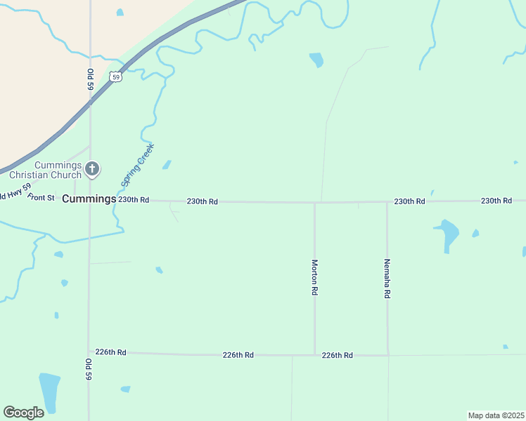 map of restaurants, bars, coffee shops, grocery stores, and more near 14334-14554 230th Road in Cummings