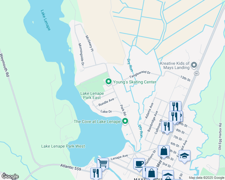map of restaurants, bars, coffee shops, grocery stores, and more near 715 Park Road in Hamilton
