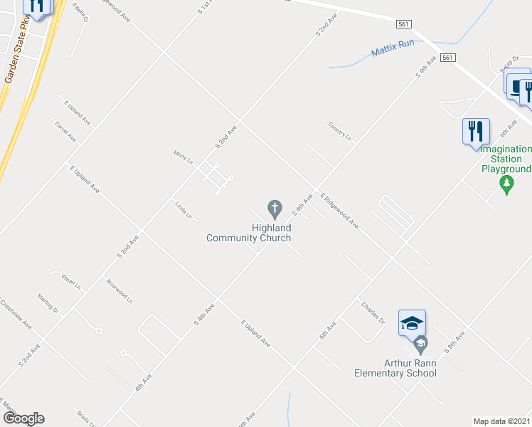 map of restaurants, bars, coffee shops, grocery stores, and more near 207 Wedgewood Court in Galloway