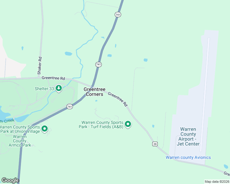 map of restaurants, bars, coffee shops, grocery stores, and more near 3080 County Highway 20 in Lebanon