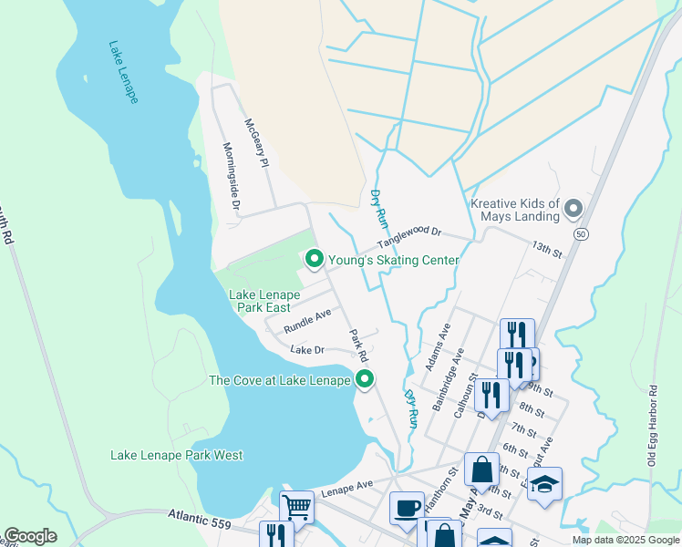 map of restaurants, bars, coffee shops, grocery stores, and more near 715 Park Road in Hamilton
