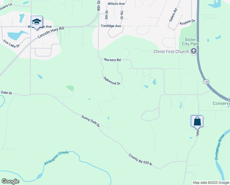 map of restaurants, bars, coffee shops, grocery stores, and more near 3100-3112 Oakwood Drive in Charleston