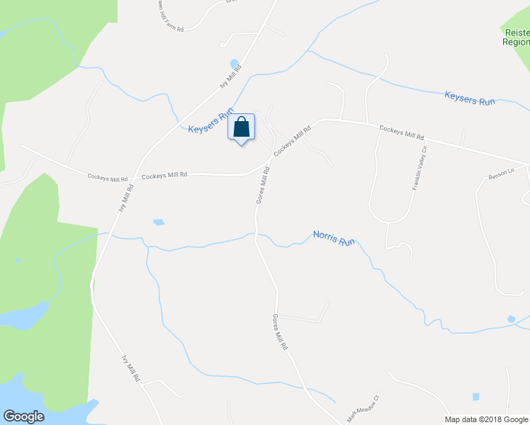 map of restaurants, bars, coffee shops, grocery stores, and more near 731 Cockeys Mill Road in Reisterstown